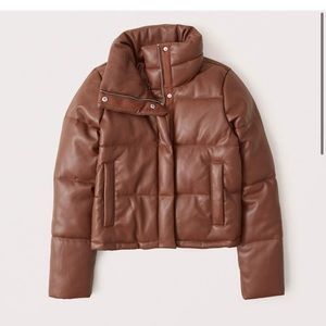 Abercrombie Vegan Leather Puffer Jacket